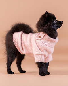 Эргономичный розовый вязаный теплый свитер для собак PAIKKA Furry Knit Sweater Pink