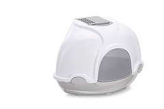 Угловой закрытый туалет с угольным фильтром и лопаткой в комплекте для котов Imac Ginger Угловой закрытый туалет с угольным фильтром и лопаткой в комплекте для котов Imac Ginger