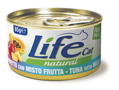 Консерва для кішок Тунець з Фруктовим міксом Life Cat Natural Tuna & Fruit Mix