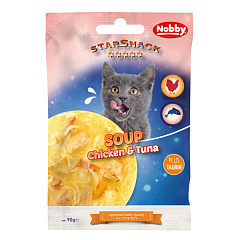 Знежирені ласощі для котів Суп з Куркою, Тунцем та Тауріном Nobby StarSnack Cat Low Fat Soup Chicken & Tuna Знежирені ласощі для котів Суп з Куркою, Тунцем та Тауріном Nobby StarSnack Cat Low Fat Soup Chicken & Tuna