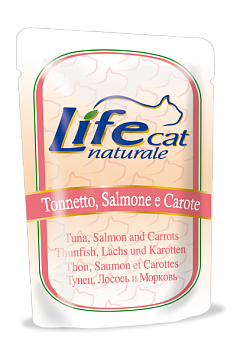 Вологий корм для кішок Тунець з Лососем та Морквою Life Cat Natural Tuna, Salmon & Carrots