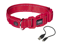Светодиодный нейлоновый ошейник для собак, светящийся ночью Flash Mesh LED Collar Nobby Светодиодный нейлоновый ошейник для собак, светящийся ночью Flash Mesh LED Collar Nobby
