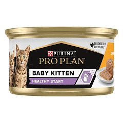Консерва для кошенят віком від 6 тижнів до 3 місяців Мус з куркою Purina Pro Plan Baby Kitten Healthy Start Chicken