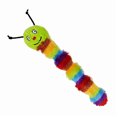 Мягкая игрушка для котов Трескучая Гусеничка с кошачьей мятой Caterpillar Crackling Plush Catnip Nobby