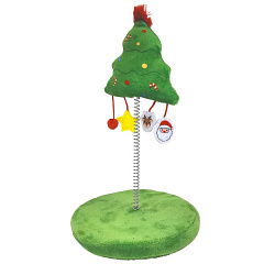 Игровая площадка для котов Плюшевая Рождественская Елочка на пружинке Christmas Plush Xmas Nobby