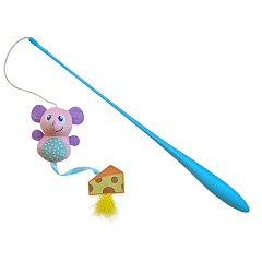 Удочка для котов Плюшевая Мышка и Сыр с кошачьей мятой Mouse & Cheese Rod Catnip Nobby