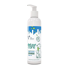 Чисто-белый шампунь для собак и котов со светлой или белой шерстью VetExpert Detox Care Pure White Shampoo