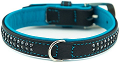 Кожаный ошейник со стразами и цветной подкладкой для собак Pacific Deluxe Collar Nobby