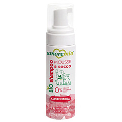 Сухий шампунь для собак та котів без спирту і SLES Хлоргексидин Amoremio Green Dry BIO Shampoo Chlorhexidine