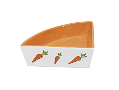 Кутова керамічна миска для гризунів Морква Carrot Nobby