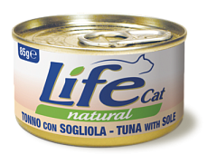 Консерва для кошек Тунец с Камбалой Life Cat Natural Tuna & Sole Консерва для кошек Тунец с Камбалой Life Cat Natural Tuna & Sole