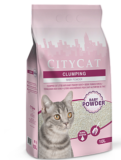Комкуючий наповнювач без пилу для котячого туалету з ароматом дитячої присипки Citycat Clumping Baby Powder