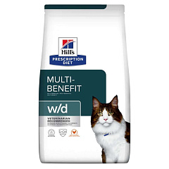 Сухий лікувальний корм з куркою для котів із цукровим діабетом та зайвою вагою Hill's Prescription Diet w/d Multi Benefit