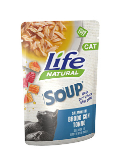 Суп для котов с Лососем в бульоне с тунцом Life Cat Natural Soup Salmon