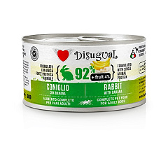 Монопротеиновая беззерновая консерва для собак Паштет из Кролика и Банана Disugual Dog MonoProtein Fruit 92% Rabbit & Banana