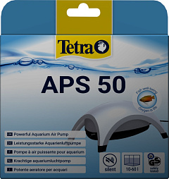 Бесшумный одноканальный сетевой белый компрессор для аквариума 10-60 л Tetra APS White 50