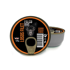 Консервированное отборное мясо для собак маленьких пород Филе Лосося FALCO DOG 100% Meat Salmon