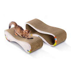 Двойная картонная когтеточка-лежанка с кошачьей мятой для кошек Imac Catnip Minou Двойная картонная когтеточка-лежанка с кошачьей мятой для кошек Imac Catnip Minou