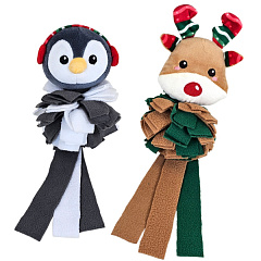 Новогодняя поисковая игрушка для собак Зверьки-Снаффлбол с пищалкой Animals Sniffing Ball Xmas Nobby