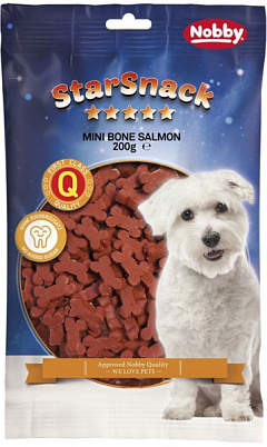 Натуральные лакомства без сахара для собак Косточки с лососем Nobby StarSnack Mini Bones Salmon Натуральные лакомства без сахара для собак Косточки с лососем Nobby StarSnack Mini Bones Salmon