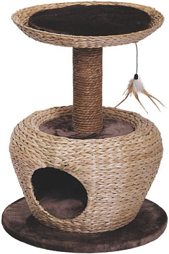 Когтеточка с домиком и лежаком с игрушкой для кошек Tunas Nobby