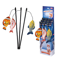 Игрушка для котов ToyBox Удочка Плюшевые рыбки с кошачьей мятой Rod Catnip Nobby