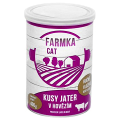 Консервоване м'ясо для котів Шматки Печінки в Яловичому Фарші FALCO FARMKA Cat 100% Meat Liver