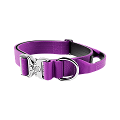 Тактический ошейник для собак с ручкой и платиновым рывковым замком BullyBillows Combat Collar Handle Platinum 4 cm Тактический ошейник для собак с ручкой и платиновым рывковым замком BullyBillows Combat Collar Handle Platinum 4 cm
