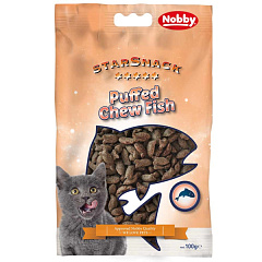 Жувальні ласощі для котів Хрустка Дієтична Рибка Nobby StarSnack Cat Chew Puffed Fish