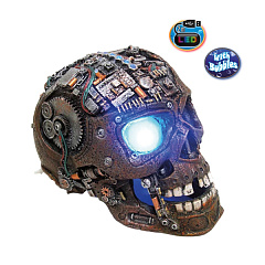 Світлодіодний декор з дифузором для акваріума Череп Кіборга Scull LED & Bubbles Aqua Ornaments Nobby