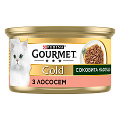 Консерва для котов Сочное Наслаждение с Лососем Purina Gourmet Gold Pieces in Gravy Salmon Консерва для котов Сочное Наслаждение с Лососем Purina Gourmet Gold Pieces in Gravy Salmon