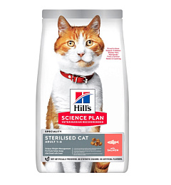 Сухой корм с лососем для стерилизованных кошек в возрасте 1-6 лет Hill's Science Plan Cat Sterilised Adult 1-6 Salmon