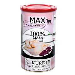 Консервоване м'ясо для собак Куряча Чверть з Нирками MAX Deluxe Dog 100% Meat 3/4 Chicken & Kidneys Консервоване м'ясо для собак Куряча Чверть з Нирками MAX Deluxe Dog 100% Meat 3/4 Chicken & Kidneys