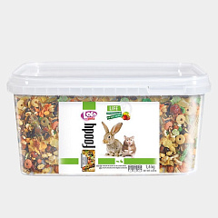 Повнораційний корм для кроликів та гризунів з фруктами LoLo Pets Foody Rodents & Rabbit Fruit