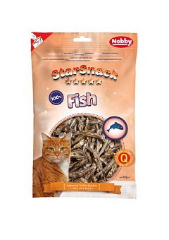 В'ялені ласощі для кішок Анчоуси Nobby StarSnack Cat Natural Fish В'ялені ласощі для кішок Анчоуси Nobby StarSnack Cat Natural Fish