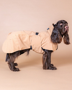 Легкий плащ-дождевик для собак с умным светоотражающим эффектом PAIKKA Visibility Raincoat Lite Taupe