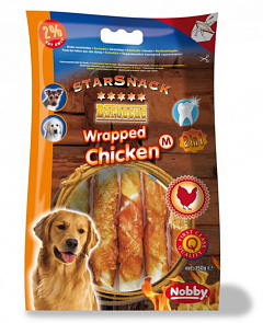 Лакомства для ухода за зубами собак Куриные трубочки Nobby StarSnack Dental BBQ Wrapped Chicken Лакомства для ухода за зубами собак Куриные трубочки Nobby StarSnack Dental BBQ Wrapped Chicken