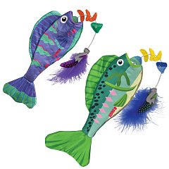 KONG Cat Wrangler Angler Fish Розвиваюча іграшка для кота Рибка-Приманка з котячою м'ятою