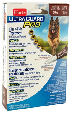 Капли для собак весом от 28 кг от клещей, блох, их яиц и личинок Hartz Ultra Guard Pro Flea & Tick Spot-on Dogs