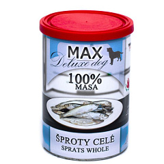 Консервоване м'ясо для собак Цілі Шпроти MAX Deluxe Dog 100% Meat Whole Sprats Консервоване м'ясо для собак Цілі Шпроти MAX Deluxe Dog 100% Meat Whole Sprats