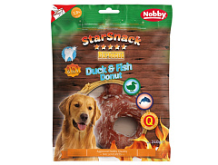 Лакомства для чистки зубов собак Жевательный Пончик с Уткой и Треской Nobby StarSnack Dental BBQ Duck & Fish Donut Лакомства для чистки зубов собак Жевательный Пончик с Уткой и Треской Nobby StarSnack Dental BBQ Duck & Fish Donut