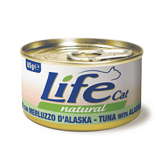 Консерва для кошек Тунец с Треской Life Cat Natural Tuna & Alaska Cod