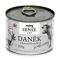 Консервоване м'ясо для котів з чутливим травленням Олень з Яловичиною FALCO SENSE CAT 100% Meat Deer & Beef