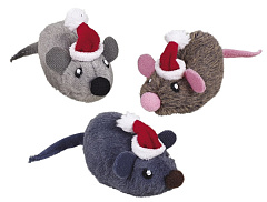 Мягкая игрушка для котов Плюшевая Рождественская Мышь с Мататаби Mouse Plush Matatabi Xmas Nobby