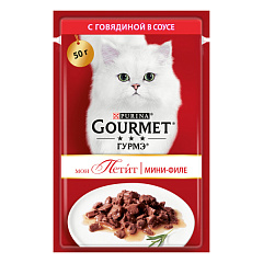 Влажный корм для кошек Мини-филе с Говядиной в соусе Purina Gourmet Mon Petit Beef in Gravy
